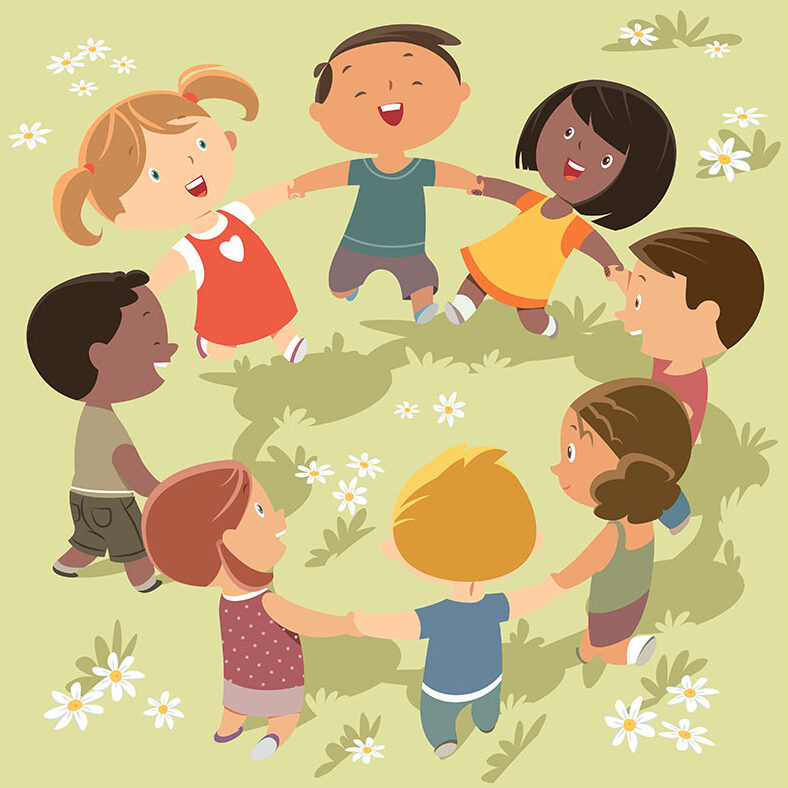 Illustrated kids playing - The Growing Patch Childcare LLC - Weare, NH